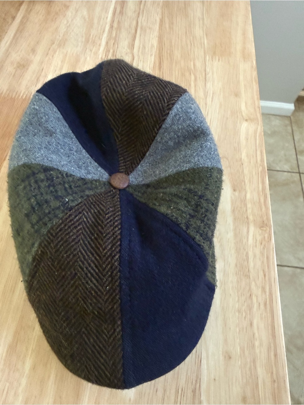 Boston Scally Patchwork Wool Newsboy Cap - size small